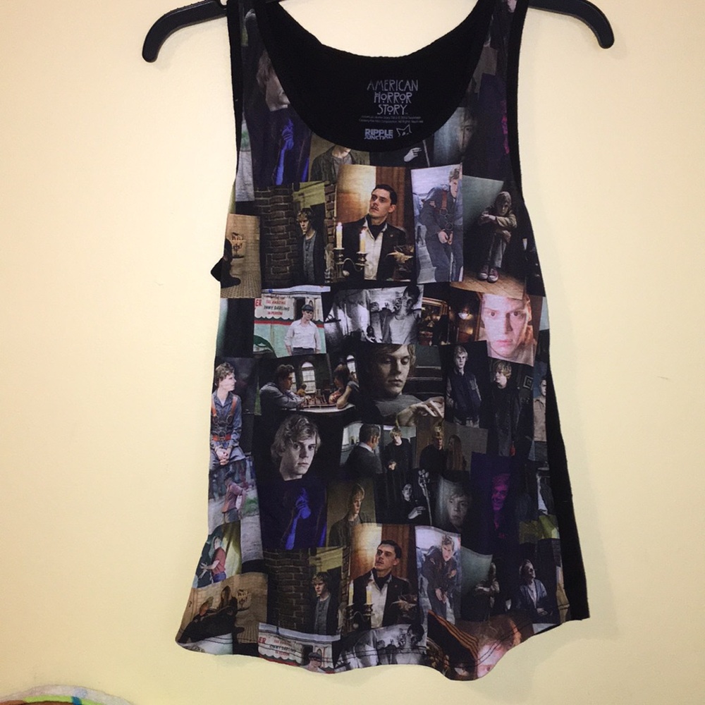 evan peters ahs collage racerback tank
